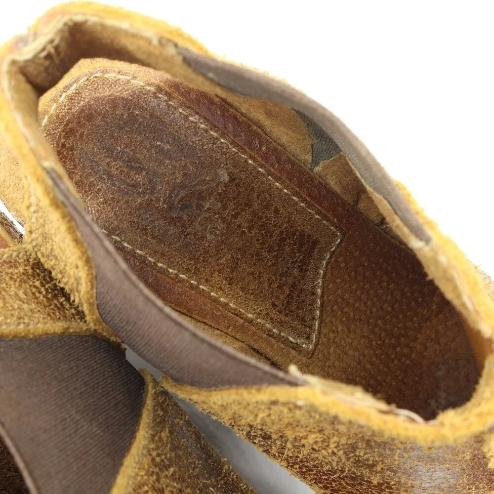 Women's Brown Wedge Peep-Toe Ankle Boot
